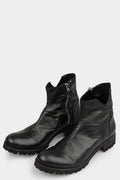 Calf leather side zip ankle boots