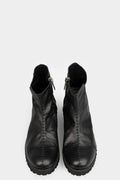 Calf leather side zip ankle boots