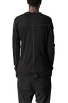 Distressed double layer long sleeve tee, Black