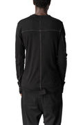 Distressed double layer long sleeve tee, Black