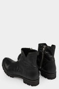 Calf leather side zip ankle boots