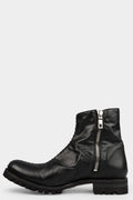 Calf leather side zip ankle boots