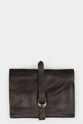 Folded strap leather wallet, Vintage Brown