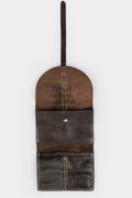 Folded strap leather wallet, Vintage Brown