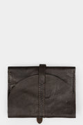 Folded strap leather wallet, Vintage Brown