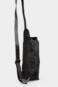 Reversed calf leather zip sling bag