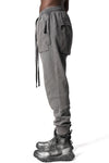 Waffled cotton drawstring pants, Dark used grey