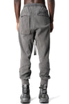 Waffled cotton drawstring pants, Dark used grey
