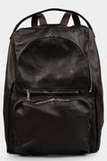 Buffalo leather zip backpack, Vintage Brown