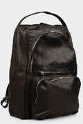 Buffalo leather zip backpack, Vintage Brown