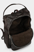 Buffalo leather zip backpack, Vintage Brown
