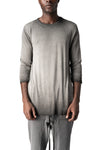 Cotton long sleeve tee, Cold dye grey