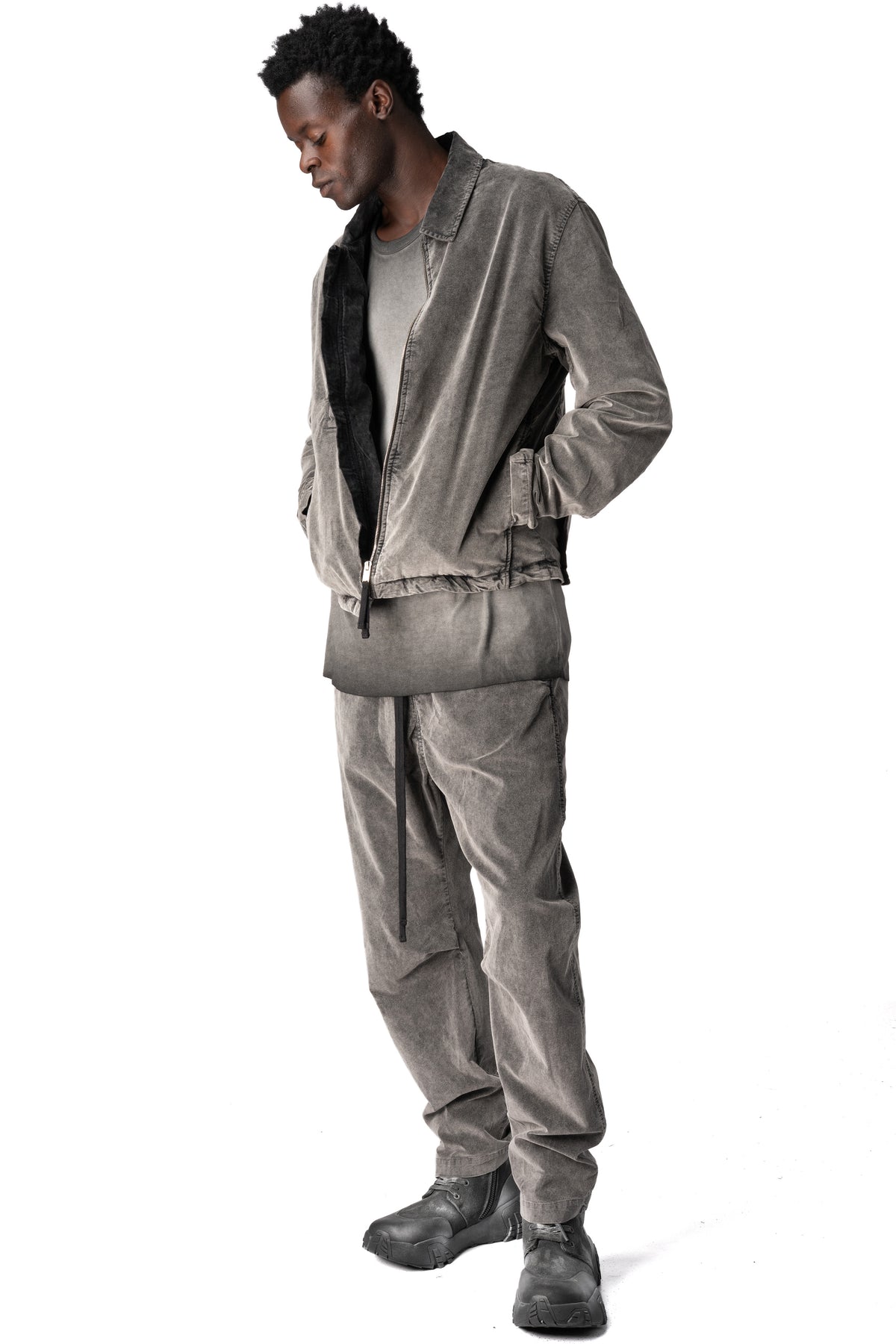 Thom Krom | AW26 - Cotton stretch jacket, Used grey MJ94