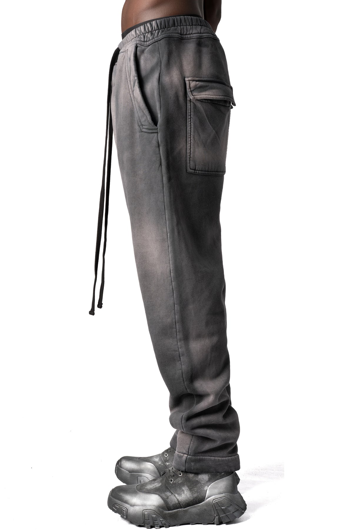 Thom Krom | AW26 - Cotton trousers, Grey stone wash spray MST527