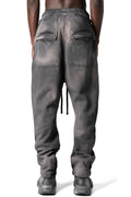 Cotton trousers, Grey stone wash spray