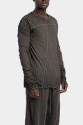 Lightweight cotton long sleeve tee, Brown resin