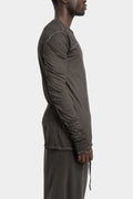 Lightweight cotton long sleeve tee, Brown resin