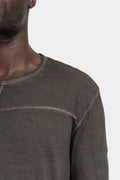 Lightweight cotton long sleeve tee, Brown resin