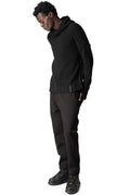 Hooded wool cashmere knit sweater, Black