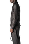 Eco vegan leather zip sweatshirt, Black