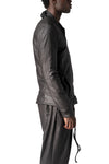 Eco vegan leather zip sweatshirt, Black
