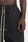 Cargobela shorts, Wax Denim