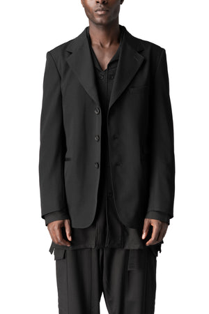 Y's Yohji Yamamoto | AW26 - Wool gabardine 3 buttons jacket, front view on model