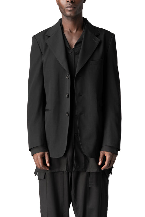 Y's Yohji Yamamoto | AW26 - Wool gabardine 3 buttons jacket, front view on model