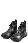 Laced canvas boots