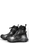 Laced canvas boots