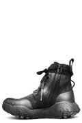 Laced canvas boots