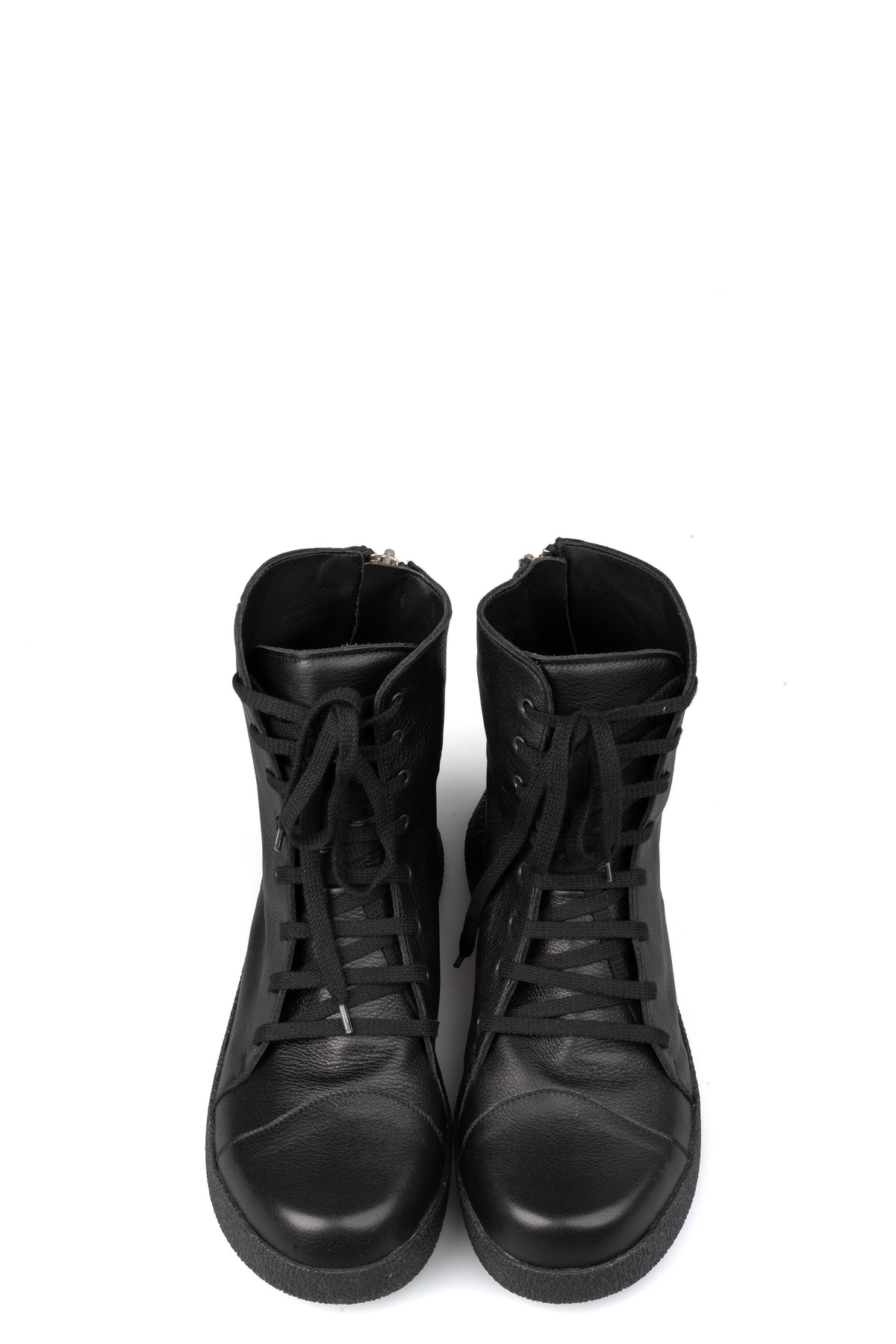Spiral Zip Calf Leather Sneakers