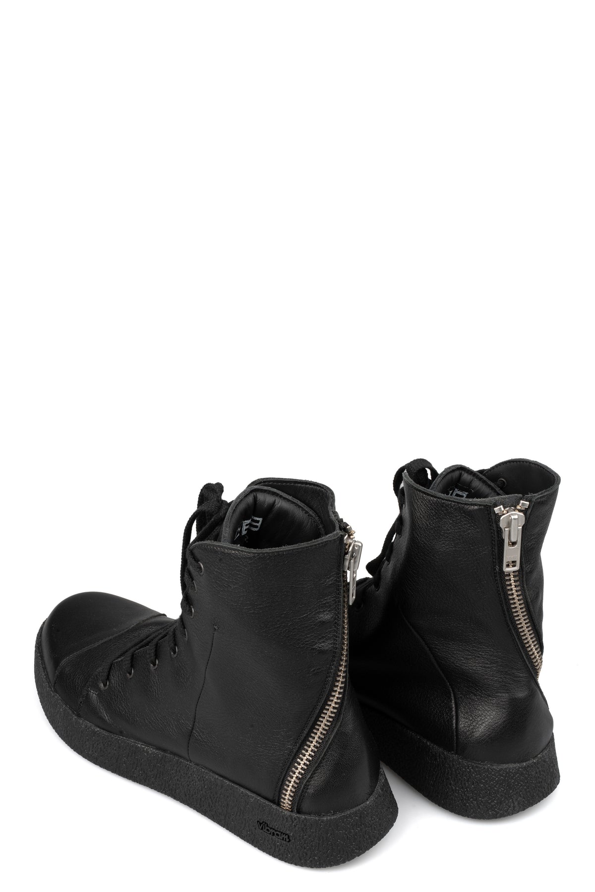 Spiral Zip Calf Leather Sneakers
