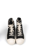 Coated denim Ramones sneakers, Black/Milk/Milk