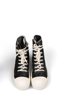Coated denim Ramones sneakers, Black/Milk/Milk