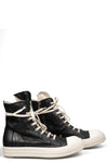Coated denim Ramones sneakers, Black/Milk/Milk