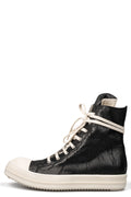 Coated denim Ramones sneakers, Black/Milk/Milk