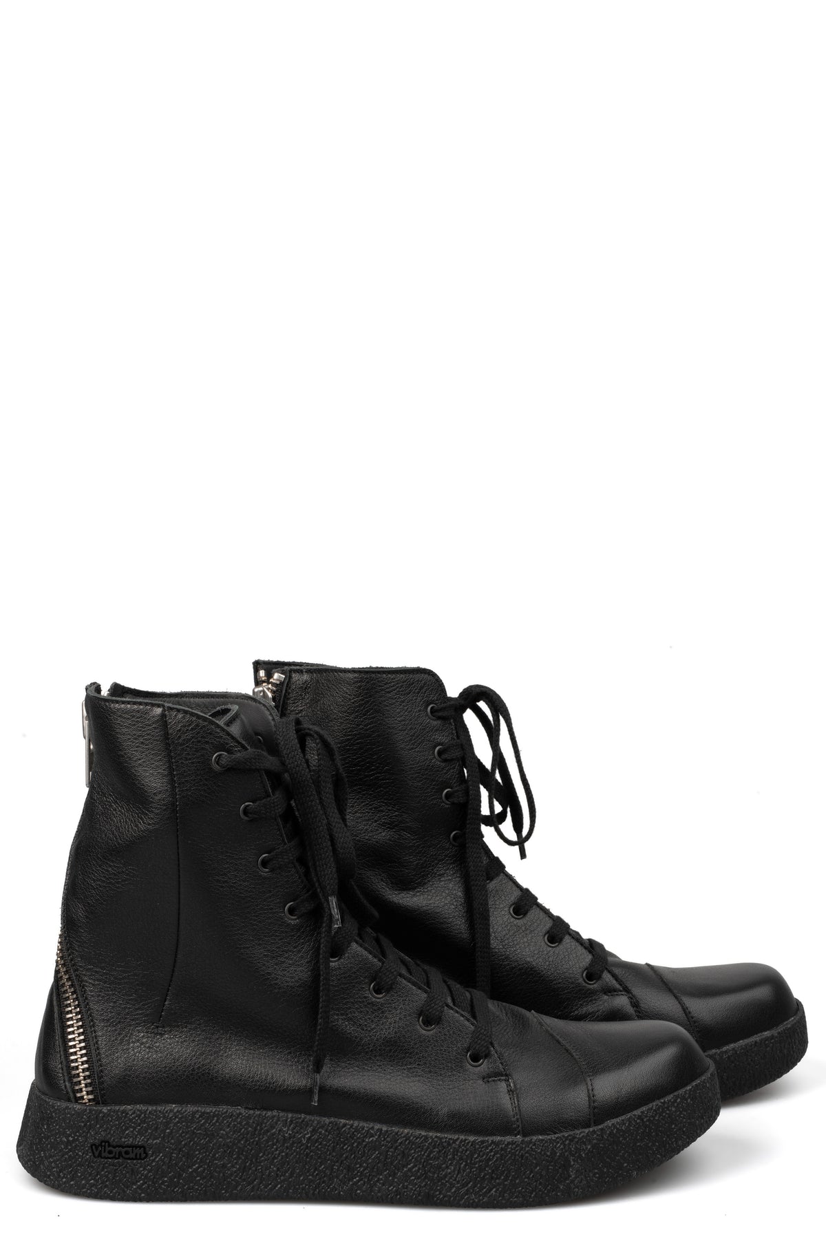 Spiral Zip Calf Leather Sneakers