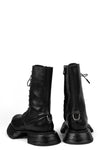 Leather boots, Black