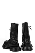 Leather boots, Black