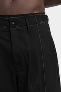 Frayed pleats pants