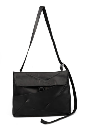 Werkschwarz | AW26 - Leather Messenger Bag, shot on table