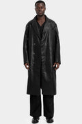 Long textured leather coat