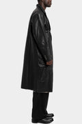 Long textured leather coat