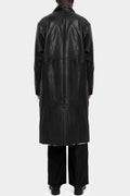 Long textured leather coat