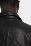 Long textured leather coat
