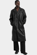 Long textured leather coat