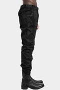 Stretch cotton pants, Leather effect