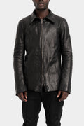 Buffalo leather zip jacket, Black