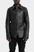 Buffalo leather zip jacket, Black